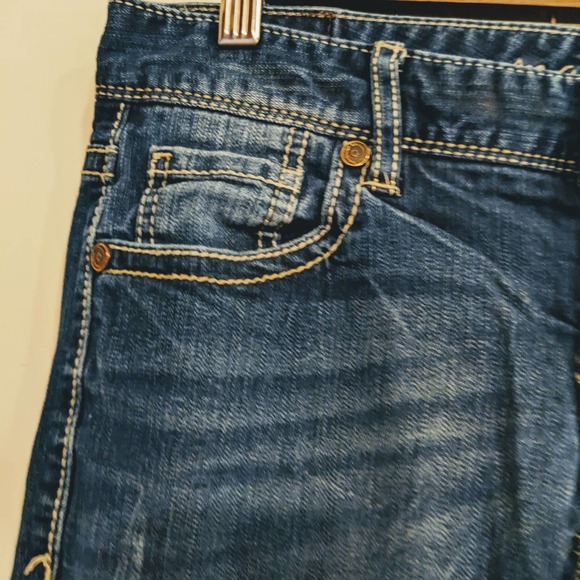 Maurices 3/4 Original S Denim Jean Small Chico 30x29 Y2K Bootcut Boot Cut Dark - Picture 3 of 11